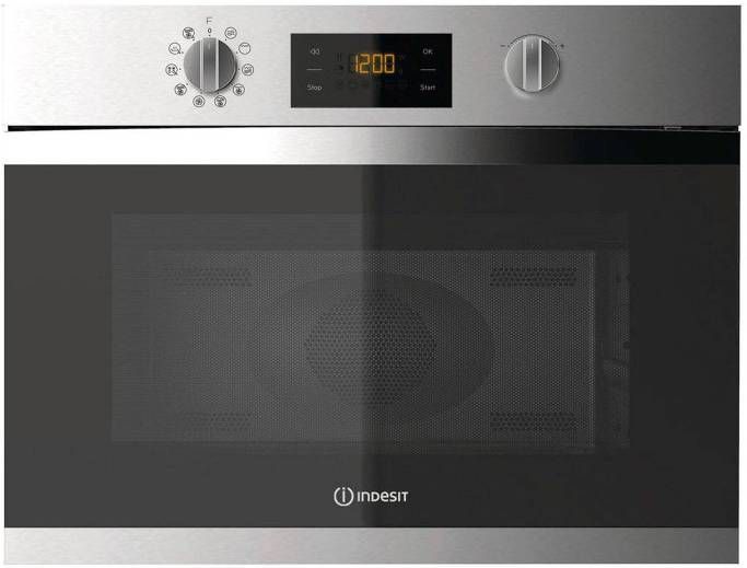 Indesit MWI 3445 IX Inbouw combi magnetron Aluminium - Vriezerwebshop.nl