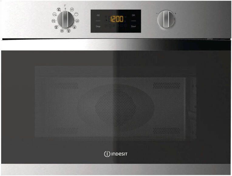 Indesit MWI 3445 IX Inbouw combi magnetron Aluminium - Vriezerwebshop.nl